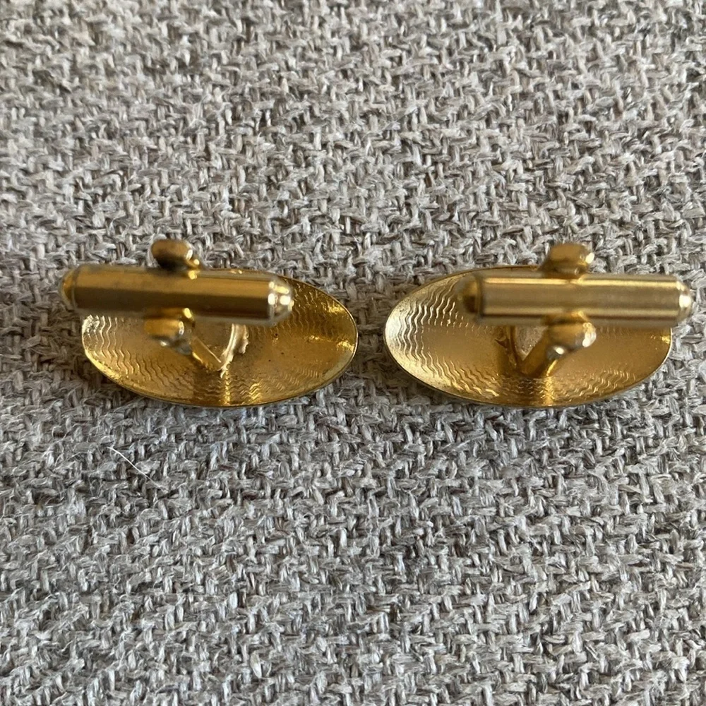 Vintage Gold Oval Cuff Links